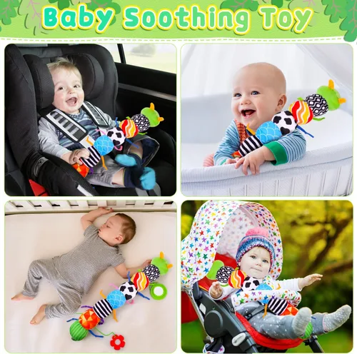 Vista 5 de Juguetes para bebés de 0-6 y 6-12 meses, juguetes de peluche para bebés para tiempo de acostarse y desarrollar habilidades sensoriales con crujido
