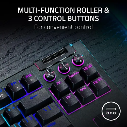 Vista 5 de Razer BlackWidow V4 TKL HyperSpeed Wireless Hot Swappable Gaming Keyboard: Orange Tactile Switches - Wireless & Bluetooth - Multi-Function Roller &