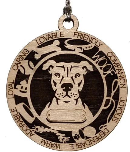 Vista 8 de Adorno de Navidad personalizado para perro Cavalier King Charles Spaniel, redondo de 3 pulgadas, madera cortada con láser de 2 capas, nombre y texto