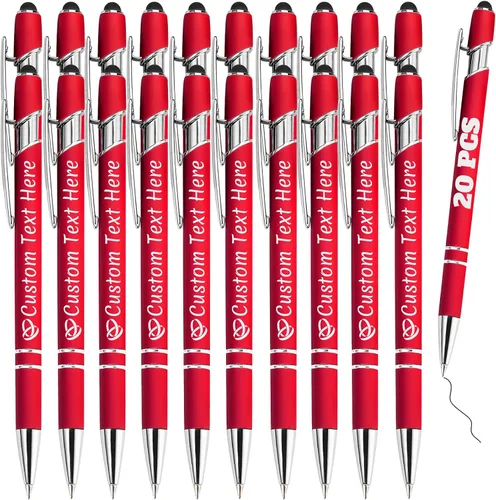 Vista 24 de Bolígrafos personalizados a granel 10 con nombre, grabados con punta de lápiz, bolígrafos de bola personalizados de escritura suave, regalos