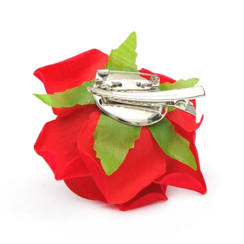 Vista 6 de Broche de flores para el pelo de rosa para mujer, para tocado de novia, bailarina flamenca, paquete de 10 unidades (mezcla de 10 colores)