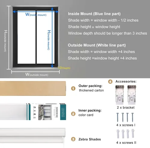 Vista 6 de Persianas de cebra Changshade para ventanas interiores con filtro de luz, persianas de cebra con cordón para puertas corredizas de vidrio