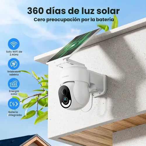 Vista 2 de GALAYOU Cámara solar inalámbrica al aire libre para seguridad en el hogar