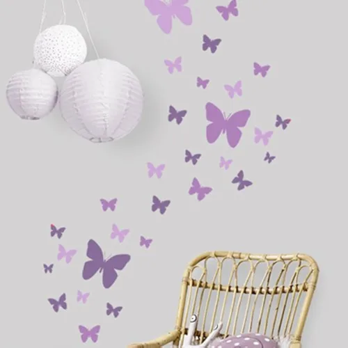 Vista 5 de Calcomanías de pared de mariposas para adolescentes y niñas, calcomanías de pared para dormitorio, decoración de habitación de niños, decoración