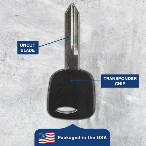Vista 5 de Llave lisa con chip transpondedor, repuesto para 4C, de KeylessOption, Negro