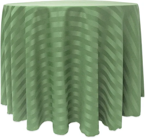 Vista 5 de ULTIMATE TEXTILE Mantel redondo de rayas satinadas de 84 pulgadas color marfil crema
