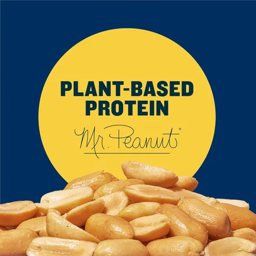 Vista 6 de PLANTERS Cacahuetes tostados secos, proteína a base de plantas, ligeramente salado, aperitivo de maní, tarro de 16 onzas