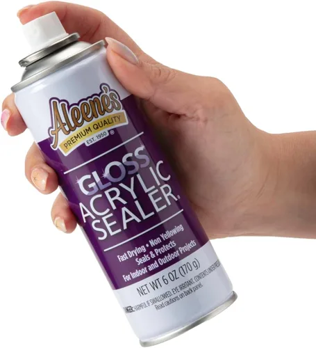 Vista 2 de Aleene's spray acrílico sellador con acabado brillante, 6 oz