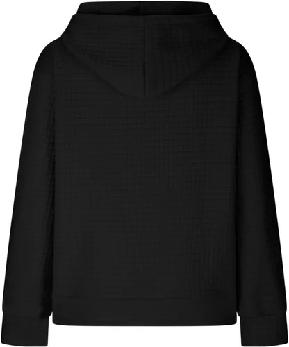 Vista 5 de ZunFeo Sudadera con capucha de gran tamaño para mujer, manga larga, con cordón, suéter de punto gofre con bolsillo, ropa de otoño a la moda