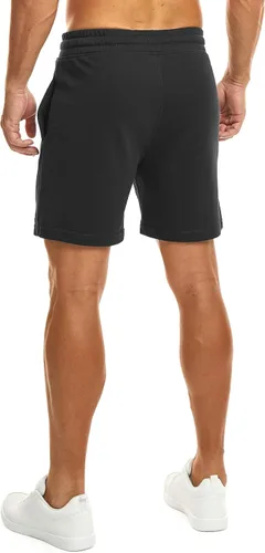 Vista 3 de Ouber Pantalones cortos deportivos de algodón para hombre, pantalones cortos de entrenamiento para gimnasio, deportivos y casuales