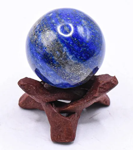 Vista 2 de Trípode de madera tallada de 2 pulgadas, soporte de cobra pulido de tres puntas, base de pedestal para esferas de cristal, huevos y bolas de 1 unidad