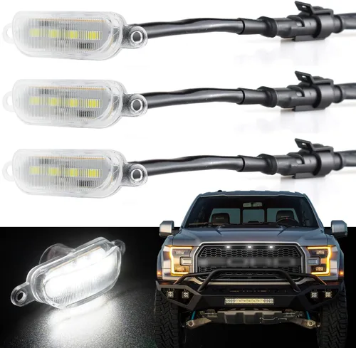 Vista 9 de Boigoo Luces de rejilla delanteras compatibles para Ford F-150 Raptor 2004-2019 y Dodge Ram 1500 2013-2018, rejilla de posventa, rejilla decorativa