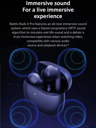 Vista 9 de XIAOMI Redmi Buds 4 Pro TWS - Auriculares inalámbricos Bluetooth 5.3 con cancelación activa de ruido, 3 micrófonos, 36 horas de vida, reducción