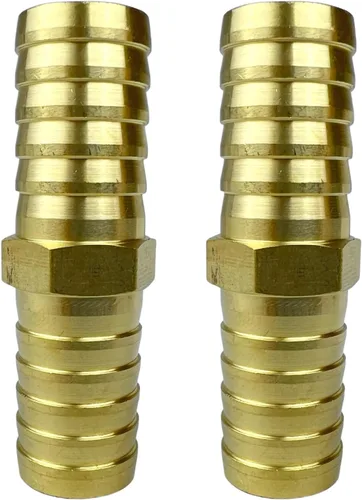Vista 5 de 2 piezas de accesorios de manguera de latón de 1/2 pulg. con púas, accesorios de empalme de metales, reparador, acoplador de púas igual, adaptador