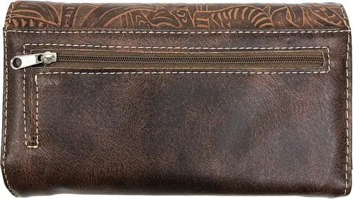 Vista 4 de Cartera cruzada de piel sintética vegana con bordado de caballos de cría occidentales de Zelris