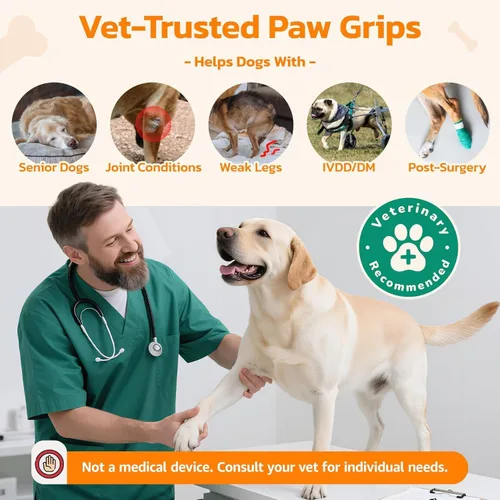 Vista 3 de Protección antideslizante para patas de perro para perros mayores, almohadillas para patas de perro con tracción, almohadillas autoadhesivas