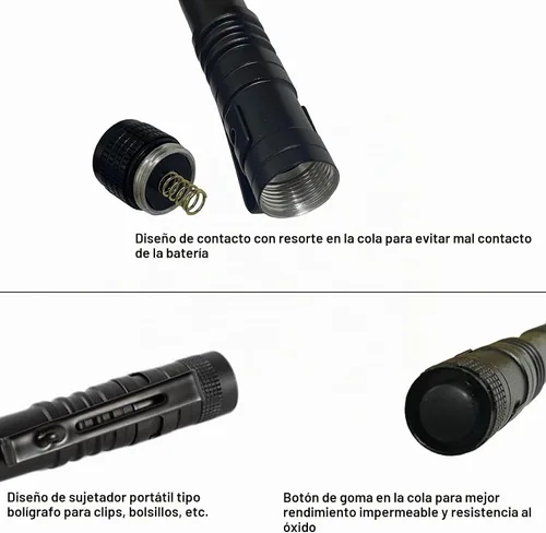 Vista 3 de Linterna para bolígrafo, mini linterna LED súper brillante con clip de bolsillo, linterna compacta para inspección, reparación, camping, alrededor
