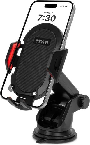 Vista 11 de iHome Soporte para automóvil, tablero de instrumentos/parabrisas/ventilación, cuello giratorio, agarre de silicona, brazo de montaje ajustable