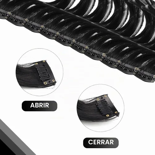 Vista 4 de 10 extensiones de cabello sintético rizado y ondulado negro con clip, reflejos de fiesta de neón arcoíris, accesorios de cabello coloridos