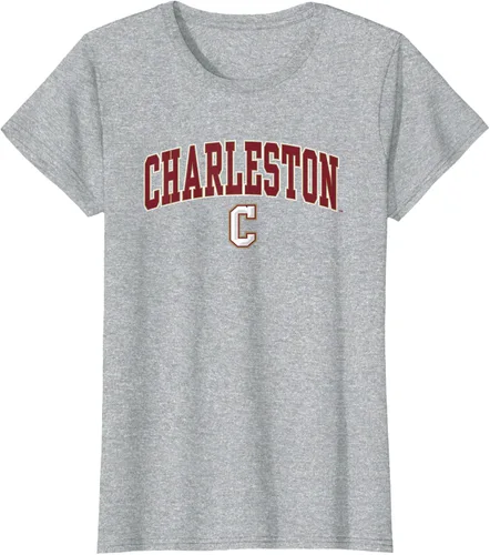 Vista 8 de Charleston Cougars Arch Over Logo - Camiseta con licencia oficial, Negro