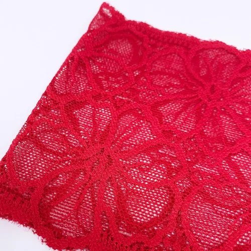 Vista 4 de Paquete de 6 tangas de encaje de cintura alta para mujer, ropa interior de algodón de talla grande, estilo retro, control de abdomen, tangas