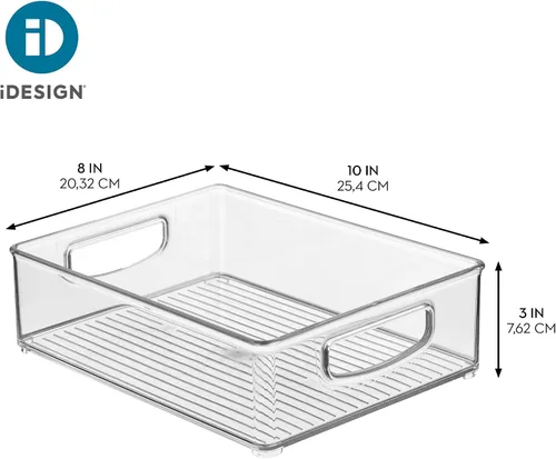 Vista 4 de iDesign - Papelera apilable para despensa de cocina, refrigerador o almacenamiento en congelador, transparente, fabricada en EE. UU Armarios