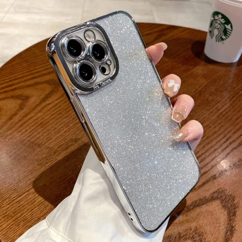 Vista 49 de Funda compatible con iPhone 11 Pro con purpurina, de lujo, linda, flexible, cubierta chapada, protección de cámara, a prueba de golpes, funda