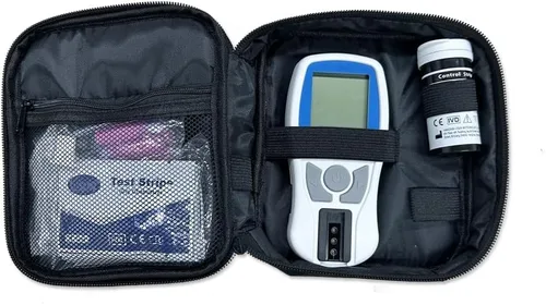 Vista 4 de Medidor de colesterol Medidor de prueba de colesterol Medidor de prueba de lípidos Kit de prueba de colesterol analizador + 5 tiras