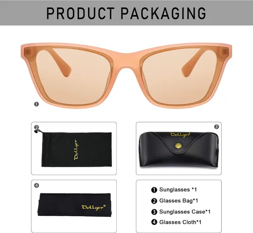 Vista 5 de Gafas de sol polarizadas para mujeres y hombres, gafas de sol cuadradas clásicas