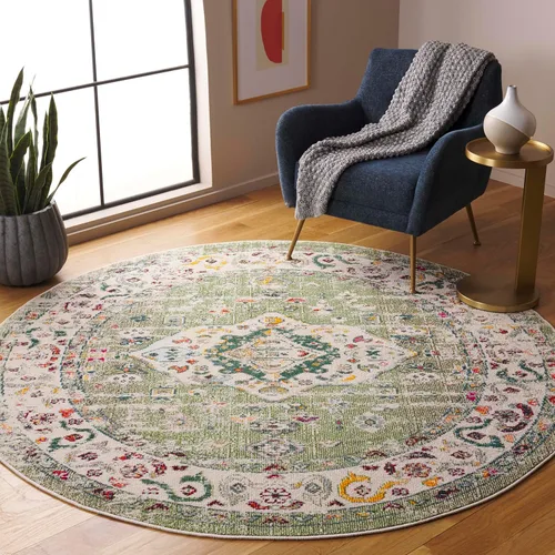 Vista 16 de SAFAVIEH Madison Collection - Alfombra de pasillo de 2 pies 2 pulgadas x 8 pies, color salvia y marfil, diseño bohemio oriental envejecido,