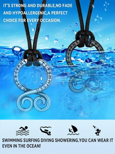 Vista 9 de FaithHeart - Collar de runa vikinga nórdica con cadenas ajustables de cueroacero inoxidable trenzadas para hombres y mujeres, regalo de joyería