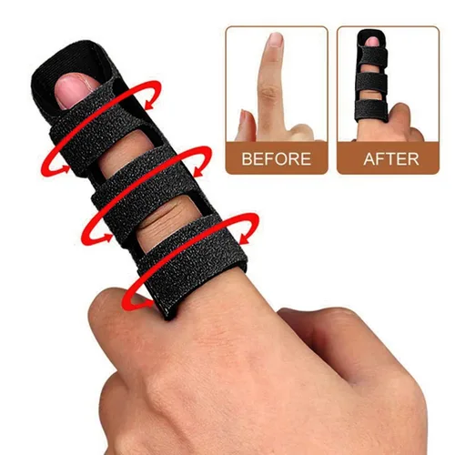 Vista 3 de Férula para dedos, corrector de dedos, alivio del dolor, soporte de dedo, protector de correa para fijación de férula de mano, para articulaciones