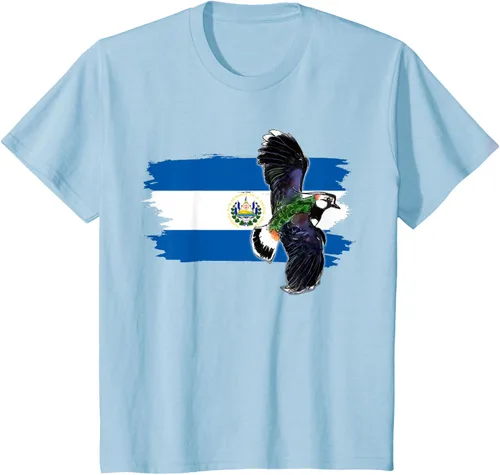 Vista 9 de Camiseta con la bandera de El Salvador, mapa de El Salvador, camiseta de Salvador para mujer, Negro