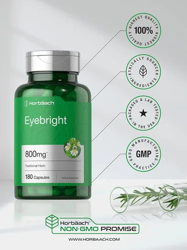 Vista 5 de Horbäach Eyebright Suplemento de hierbas 180 cápsulas Sin OMG, sin gluten