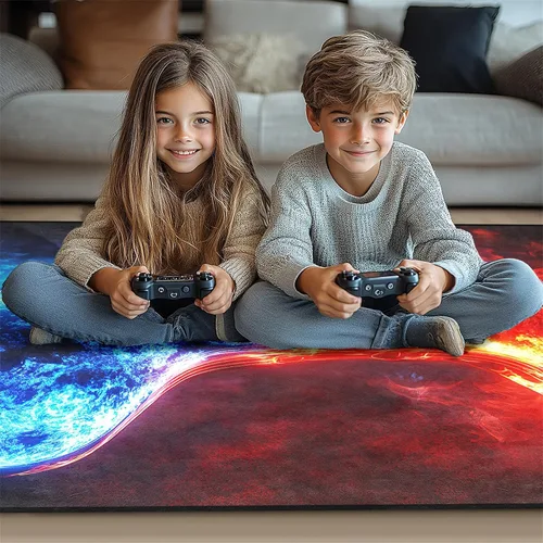 Vista 6 de Alfombra de videojuegos para habitación de niños, alfombra de control de videojuegos, decoración de habitación de jugadores para niños, adolescentes