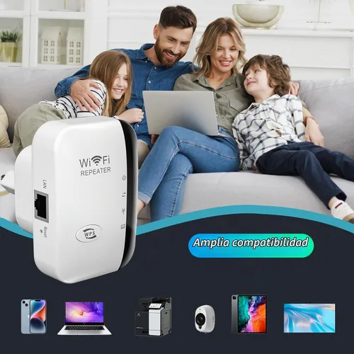 Vista 5 de Extensor WiFi, amplificador de señal WiFi de hasta 5800 pies cuadrados y 58 dispositivos, extensor de alcance WiFi, repetidor de Internet