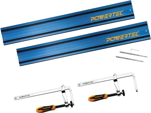 Vista 10 de POWERTEC 2 abrazaderas de riel de guía de pista de sierra de carril, abrazaderas de liberación rápida de 8-3/4 pulgadas para sistema de riel de guía