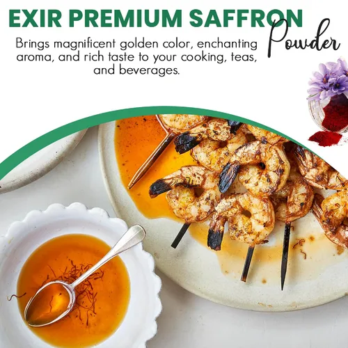 Vista 2 de EXIR, Polvo de azafrán español puro (0.18 oz) – condimento de hierbas de grado premium