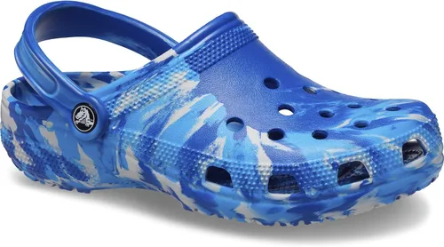 Vista 2 de Crocs Zuecos clásicos unisex para adultos con diseño marmolado de teñido anudado, 13 Mujeres/11 Hombres