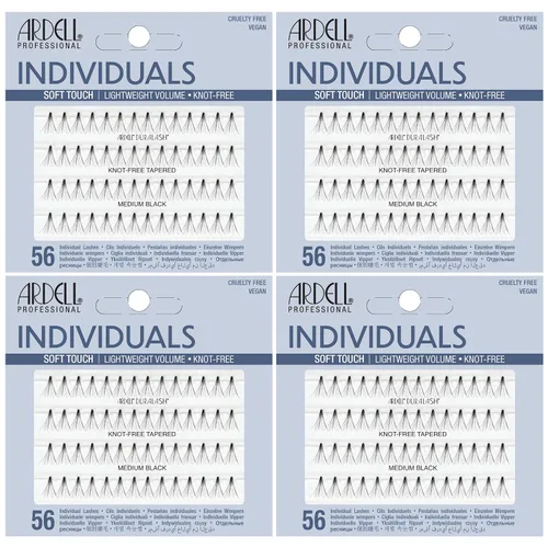 Vista 8 de Ardell Pestañas individuales suaves al tacto, color negro medio, pestañas postizas sin nudos, extensiones de pestañas de aspecto natural, 56 racimos