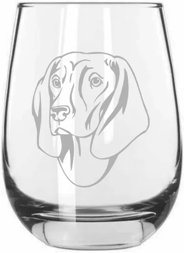 Vista 177 de Shar Pei (chino) - Vaso de vino sin tallo grabado para perro, 15.25 onzas