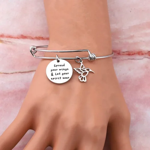 Vista 6 de HOLLP - Pulsera de abalorios para amantes de los pájaros y los pájaros, para extender tus alas y dejar que tu espíritu se despierte