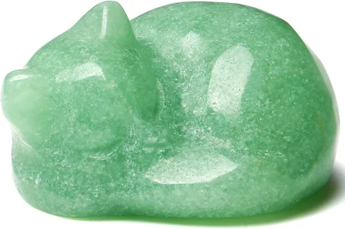 Vista 13 de QINJIEJIE Estatua de Gato de Obsidiana Negra Decoración de Cristales y Piedras Curativas Figura de Gatos Durmiendo Piedra Estatua Regalo Gemas