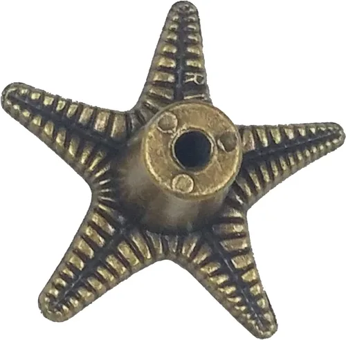 Vista 2 de 1 perilla de cajón Coastal Collecton Starfish en latón antiguo