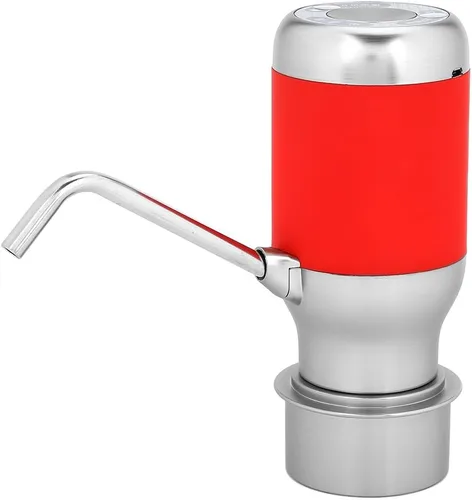 Vista 2 de Bomba de botella de agua potable automática eléctrica Dispensador inteligente USB recargable elegante oficina en casa al aire libre (rojo)