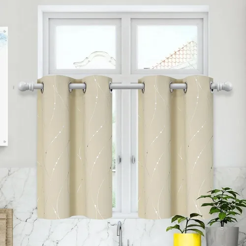 Vista 28 de BUHUA - Paneles de cortinas opacas para sala de estar, cortinas grises con aislamiento térmico, cortinas de ventana para dormitorio - 72 pulgadas