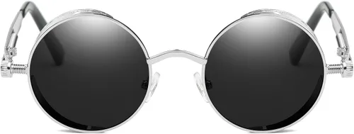 Vista 7 de Dollger Gafas de sol vintage Steampunk retro con marco circular redondo de metal