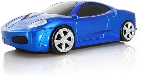 Vista 4 de MGbeauty Ratón Inalámbrico con Diseño de Coche Deportivo Ratón Óptico para Computadora para PC Portátil MAC con Luz LED (Azul)