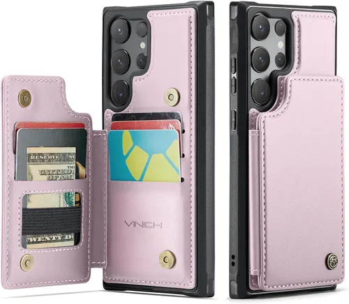 Vista 19 de Vinich - Funda tipo cartera para Samsung Galaxy S23 con tarjetero, color negro Ranuras de crédito con bloqueo RFID, soporte para teléfono a prueba
