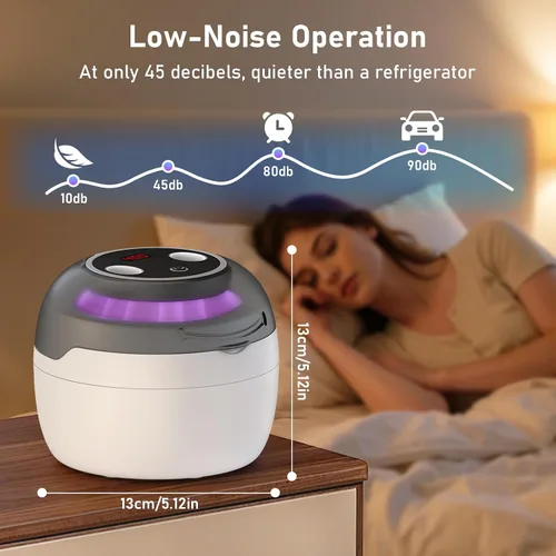 Vista 6 de Limpiador ultrasónico de joyas Máquina de limpieza ultrasónica de 45 KHz con 4 modos y pantalla de temporizador digital Limpieza de bajo ruido